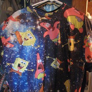 SPONGE BOB Adult All Over Graphic T-Shirt COOL!!